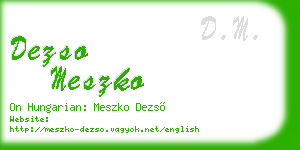 dezso meszko business card